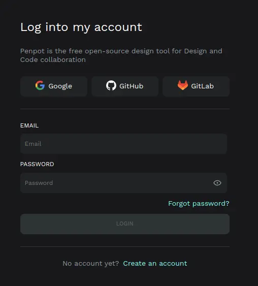 Login page