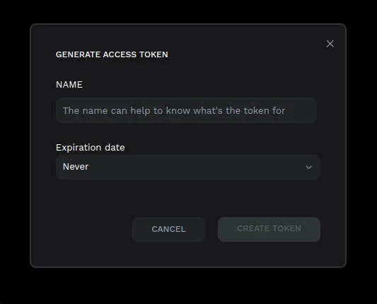 Creating token